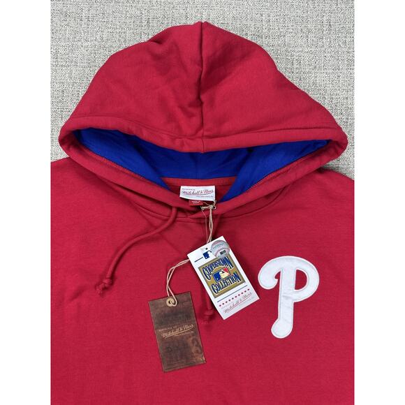 Philadelphia Phillies Hoodie Mens Medium Red MLB Baseball Dykstra Cooperstown - Picture 10 of 16